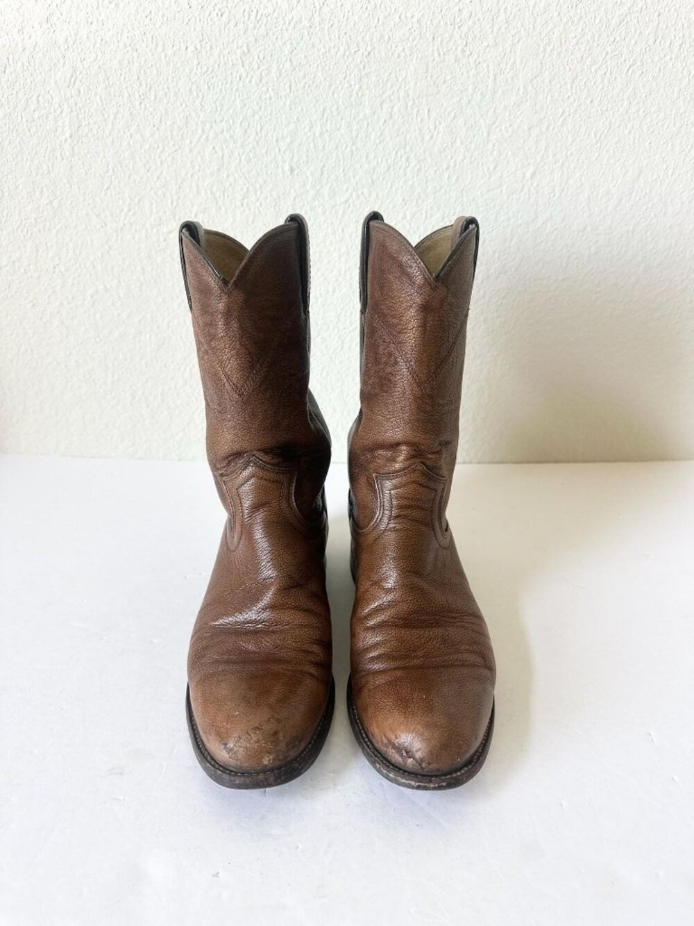 Vintage Brown Justin Ropers Womens 7 Distressed Western Cowboy Cowboy Leather